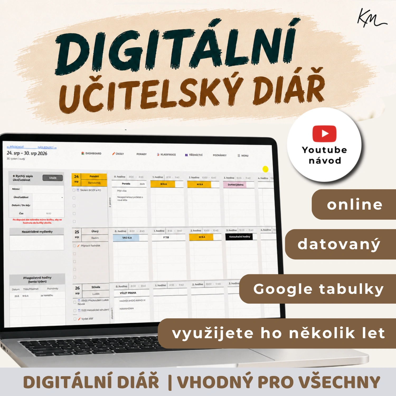 Titulní obrázek digitálního učitelského diáře