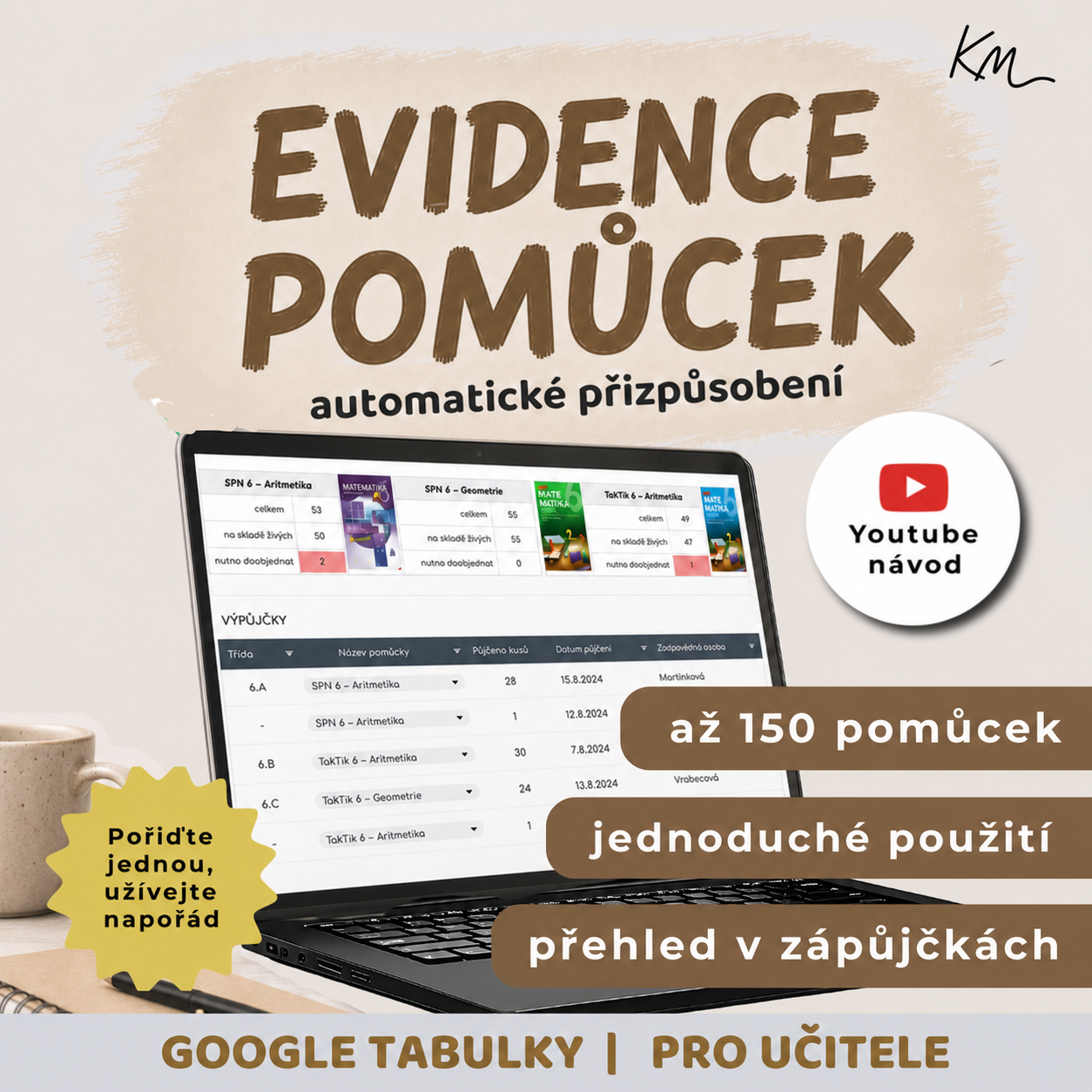 Titulní obrázek materiálu evidence pomůcek