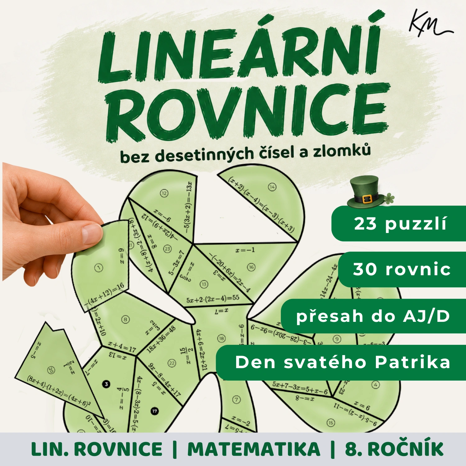 Titulní obrázek materiálu Puzzle - lineární rovnice bez desetinných čísel a zlomků