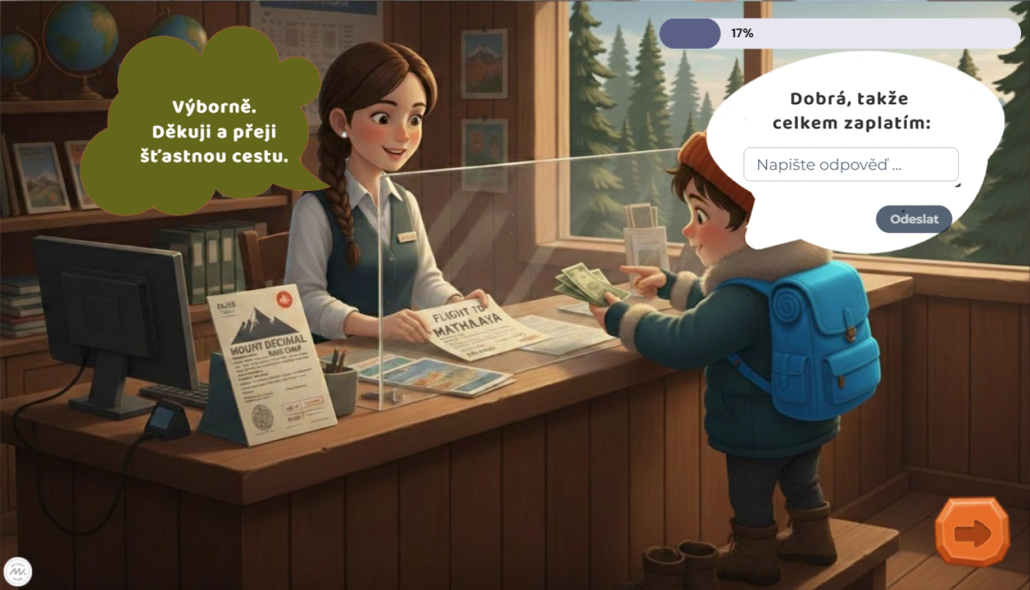 Náhledový obrázek k materiálu Mount Decimal - opakovací online hra na desetinná čísla