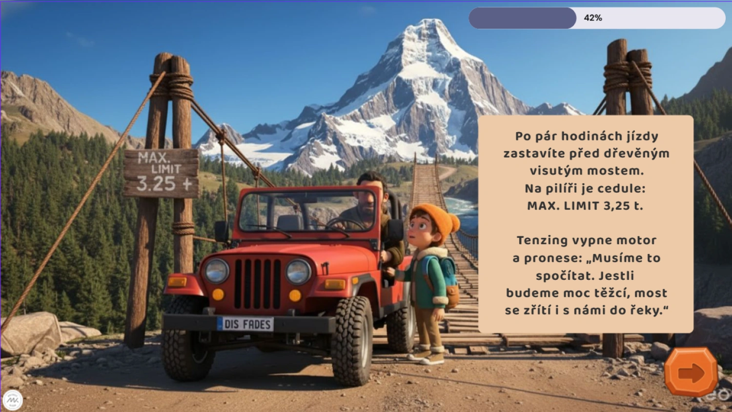 Náhledový obrázek k materiálu Mount Decimal - opakovací online hra na desetinná čísla