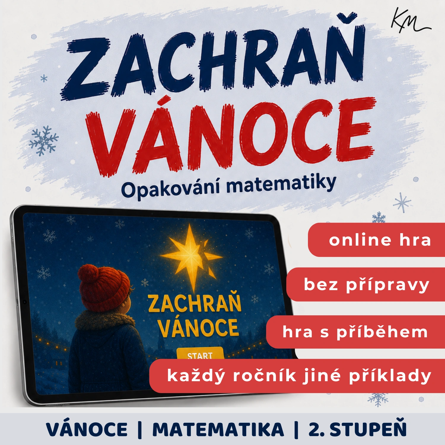 Titulní obrázek k online hře Zachraň vánoce, opakování před vánočními prázdninami
